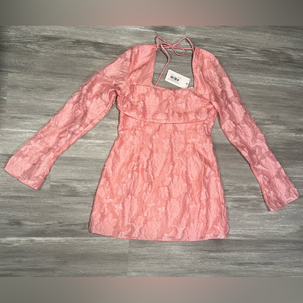 NWT Beginning Boutique Iggy Pink Floral Long Sleeve Mini Dress Size 8